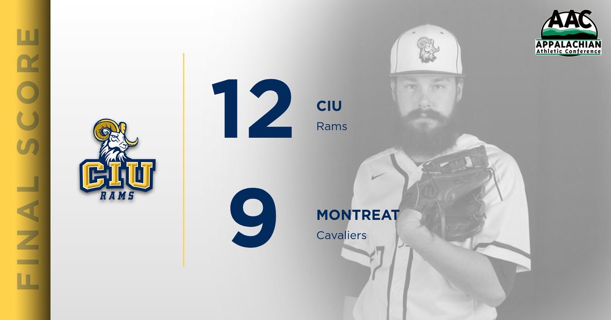 CIURams's tweet photo. ⚾️FINAL SCORE⚾️

@ciuramsbaseball ends five game drought dispatching the @MontreatCavs 12-9. 

Buddy Bleasdale leads CIU with 5 RBI’s. https://t.co/8JBMtedomw