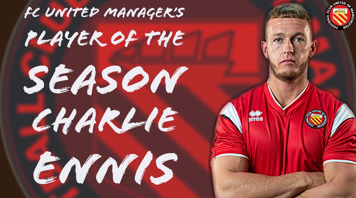 FCUnitedMcr's tweet photo. The Managers Player of the Season is @CharlieEnnis31 🏆

Congratulations Charlie! 👏

🔴⚪⚫

#FCUM https://t.co/zJVZ0e0Yw1