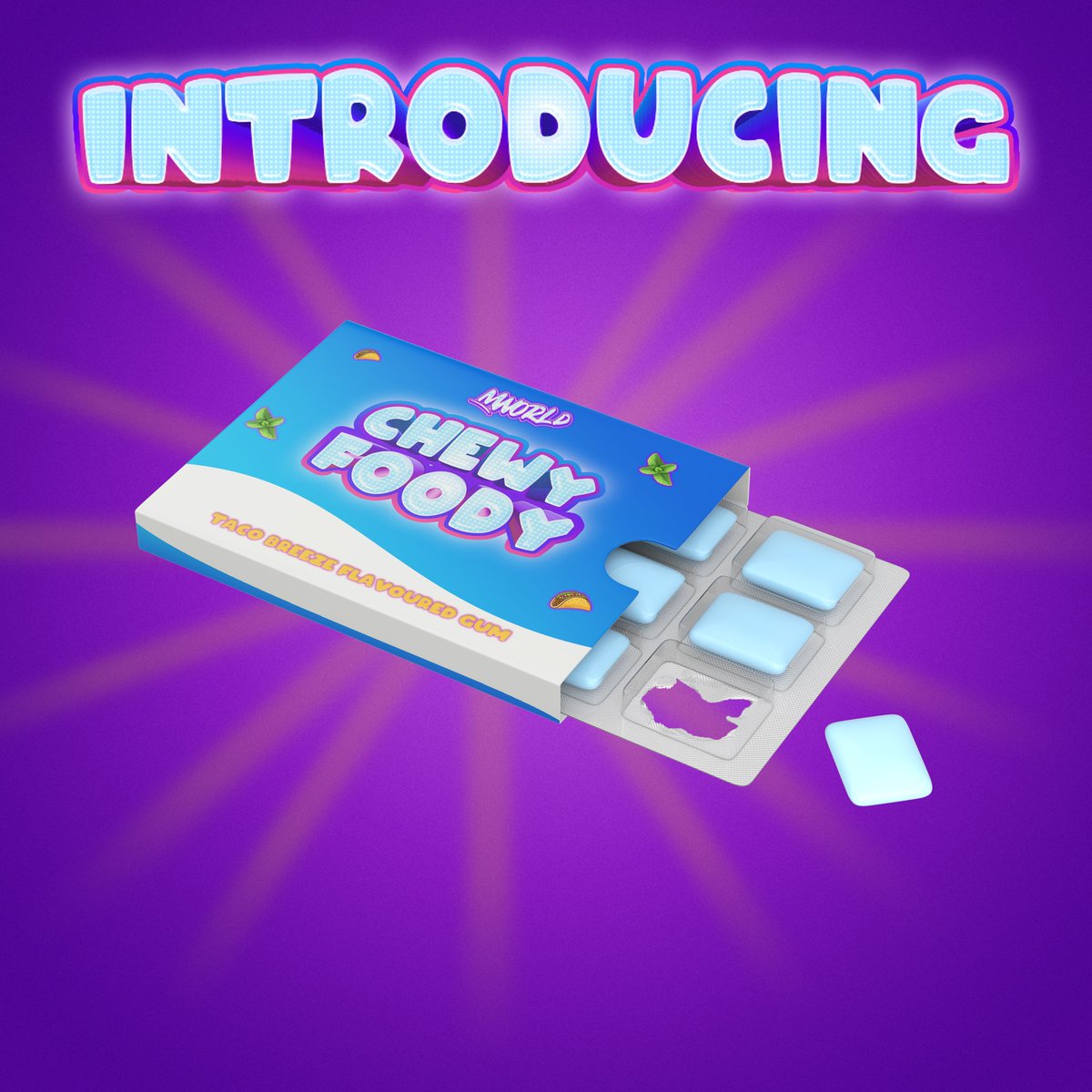 So happy to launch my new brand of chewing gum! An innovative range of chewing gum inspired by my favorite foods!  
The first flavour "Taco Breeze" is a vibrant mix of ground beef taco with a cool menthol finish, guaranteed to refresh that pallet or potentially make it worse 🥴