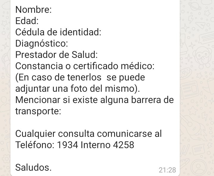 danielav2980's tweet photo. @DrDanielSalinas @MSPUruguay Sr Ministro,segun con lo que adjunte, mediante un mail o por telefono estarían haciendo un relevamiento para hacer la vacunación a domicilio de personas con discapacidad de movilidad(escribo por alguien que sufrio un ACV) Hay alguna resolución?Gracias https://t.co/lUSWE9oRwn