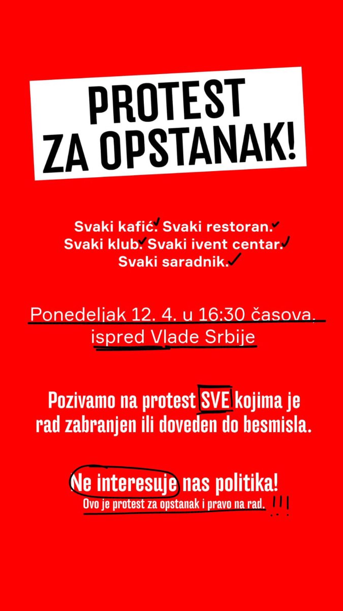 PeroDiReda's tweet photo. Vidimo se 12.04. - 16:30 ispred Vlade https://t.co/JXGlWW82Z2
