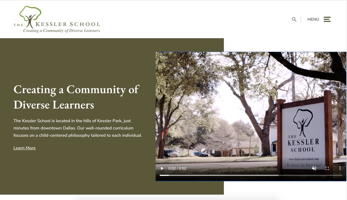 Finalsite's tweet photo. Let's hear it for @KesslerSchool's new website!! 👏 The Kessler School in Dallas, Texas, has a tight-knit community of learners and a mission that shines on their new site! Check out their homepage video here: https://t.co/QSIM5jhJU5 #BetterToolsStrongerSchools #SchoolMarketing https://t.co/SBhFNWM8D4