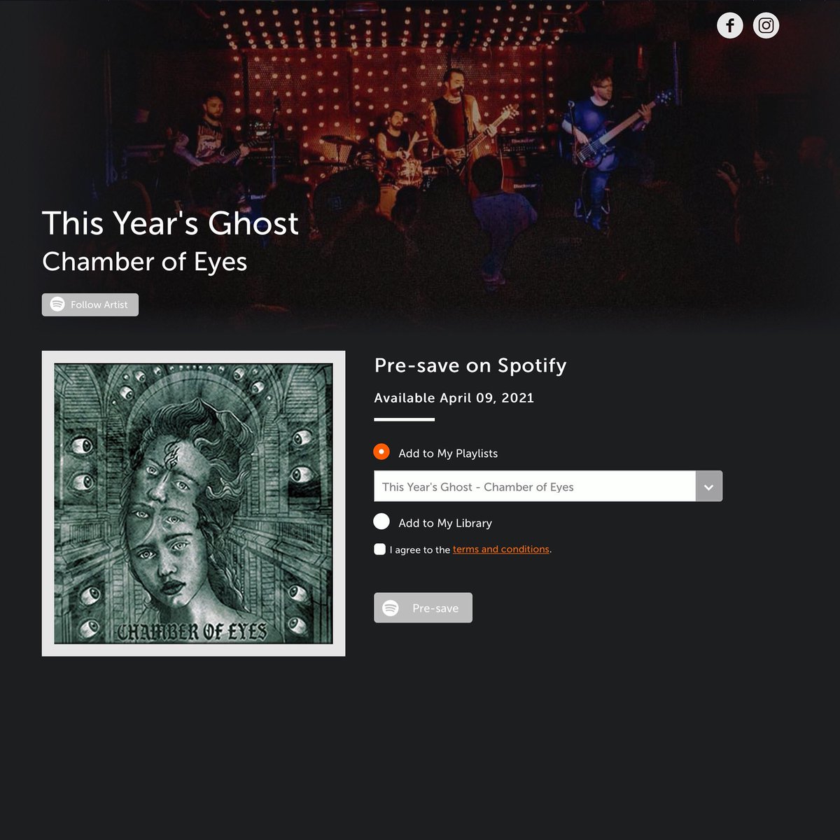 thisyearsghost's tweet image. Pre-save our new single Chamber of Eyes via this link. Out 9/4/21.       It’s a big one             smarturl.it/qzvi0i #metal #NewMusicAlert #single #grunge #rock #Spotify #3MusicAwards21 #