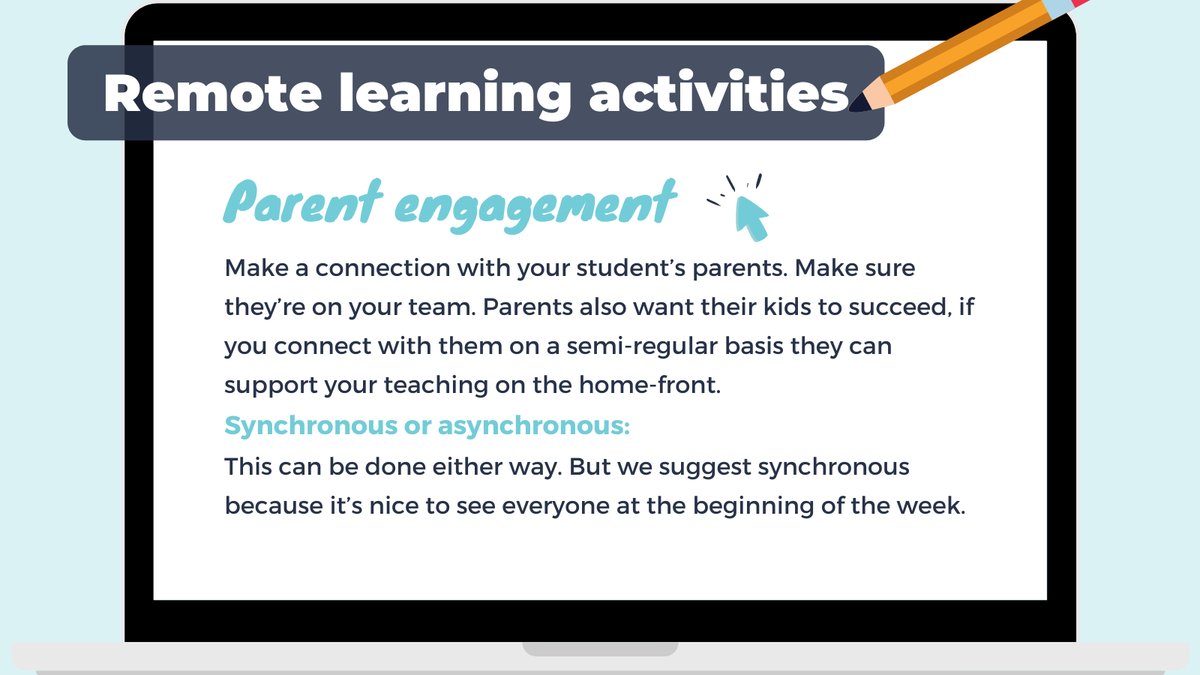 parlayideas's tweet photo. Parent involvement is key ๐๏ธ to making sure students are engaged and that remote learning works.
For more activities & tips read our blog > https://t.co/p3WV57GUL9
.
#remotelearning #remotelearningactivities #quaranteach #onlinelearning #teacherscan #teachersmatter https://t.co/vd1wRQZHd2