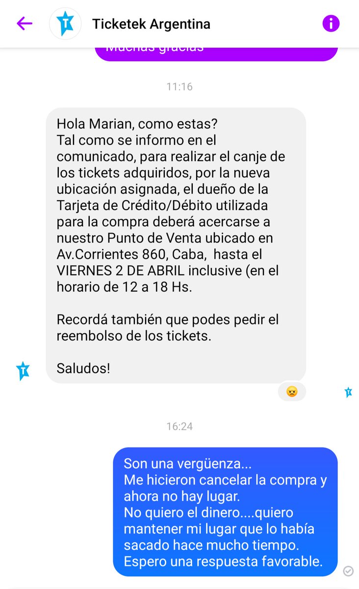 Marianfranco_'s tweet photo. @TicketekAr son un desastre. Compré hace mucho las entradas para @k_Johansen, t cambian el horario y para no perder tu lugar t obligan a ir hasta el teatro para notificarte del cambio y si no vas perdés tu entrada.  
Qué fue lo que me pasó. Ahora, a 1 semana del show no hay lugar https://t.co/imJj12k4bH