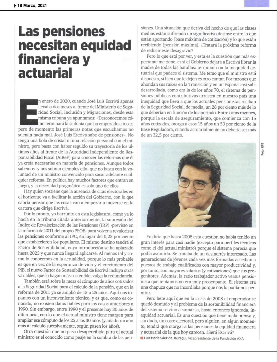 📣 #Artículo (2021): “Las pensiones necesitan equidad financiera y actuarial”. @inversionbw <a href="/finanzascom/">finanzas.com</a> Inversión y Finanzas, nº 1228. Pág. S5.
🌐
Léelo aquí: