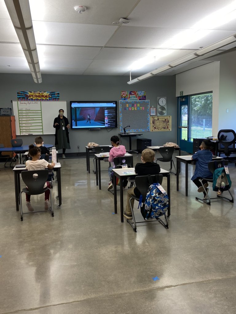 Hall First Grade Cohort B first day with Mrs. Young! #LetsGoHall