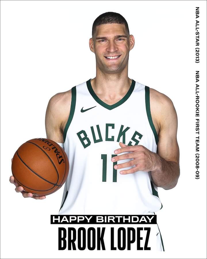 Join us in wishing Brook Lopez of the Milwaukee Bucks a HAPPY 33rd BIRTHDAY!  