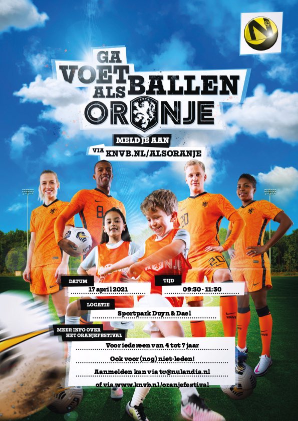Wil jij (en vooral jouw kids) ook voetballen als Oranje? 
Check link naar geweldige campagne met Snelle en doe mee aan één van de Oranje Festivals georganiseerd door amateurclubs in het hele land! 

lnkd.in/daJdm3B

#alsoranje #knvb