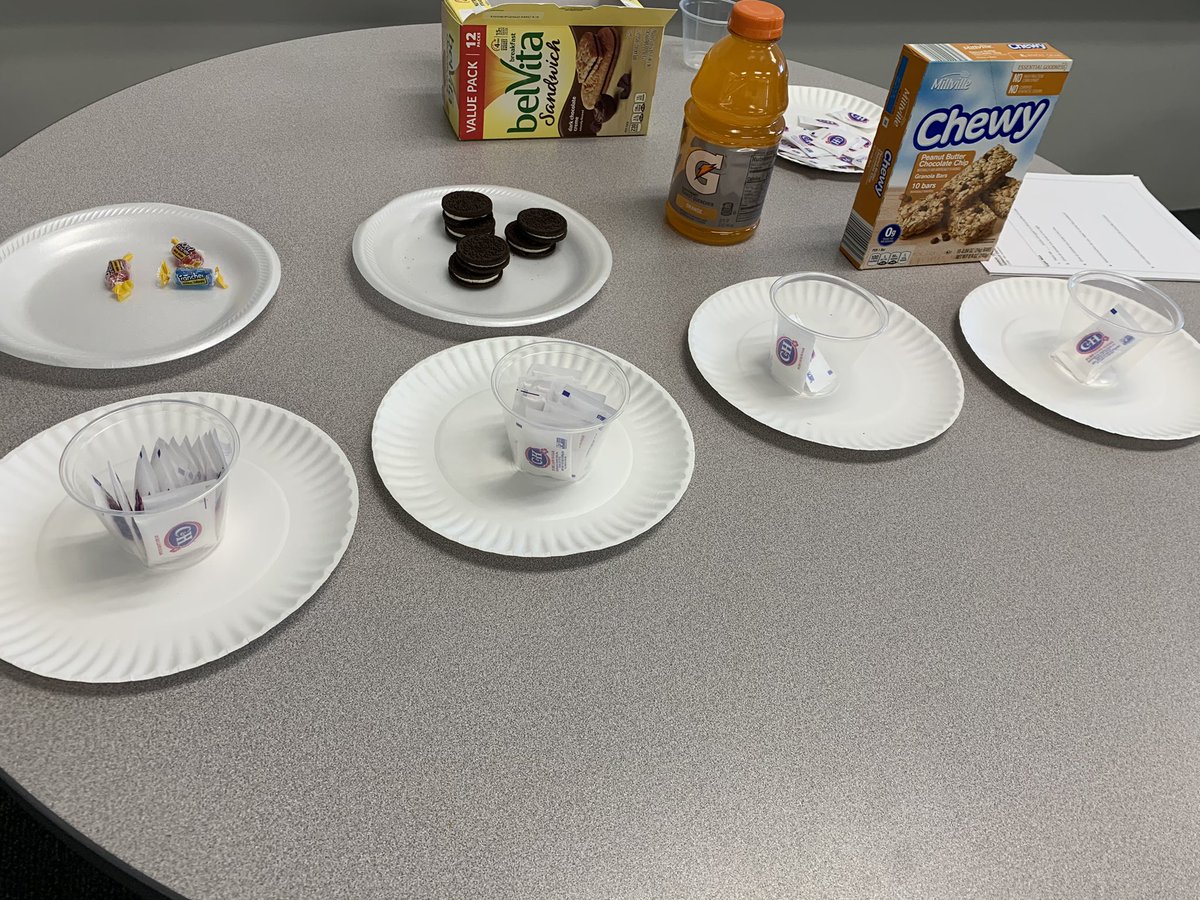 HG_MiddleMath's tweet photo. Using #threeactmath to practice proportions and help Ss be aware of the amount of sugar in their favorite snacks. Math in real life!! @_STMS233 @mathwithmillard https://t.co/B3JEy1eszN