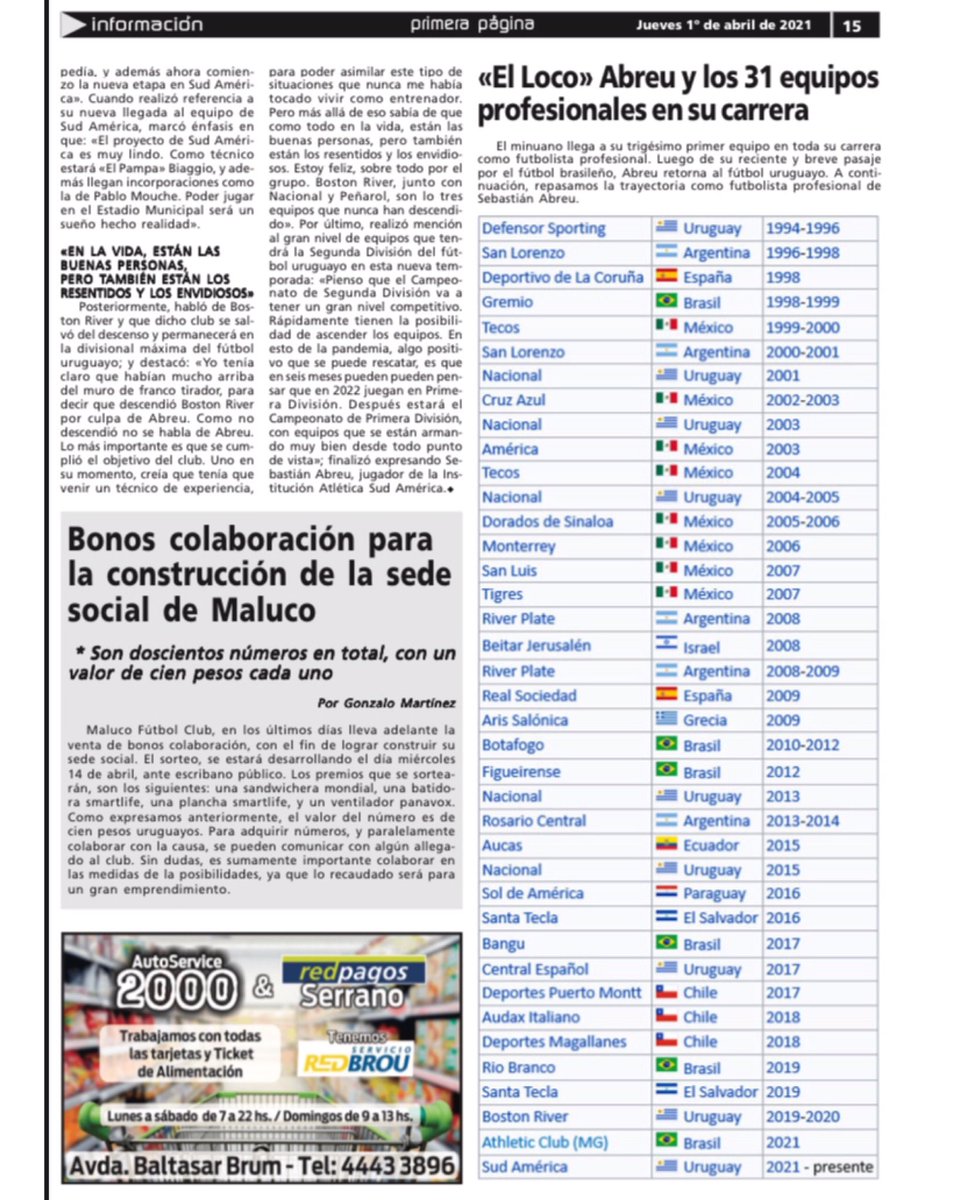 #TapadeDeportesdePrimeraPágina | Jueves 1 de abril del 2021

Para recibir la mejor y mayor información, suscribite en versión papel o digital. Contáctanos a través nuestras redes sociales, y te haces suscriptor al instante. 

#PrimeraPágina #deportes
#elmásleídodeldepartamento