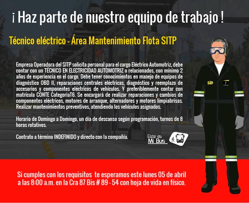 EsteEsMiBus's tweet photo. ¡ Haz parte de la familia Este es Mi Bus ! 

Si cumples con los requisitos para alguna de nuestras vacantes, te esperamos este lunes 5 de abril a las 8 a.m. en la Carrera 87 Bis # 89 - 54. https://t.co/R5vpiJkDZg