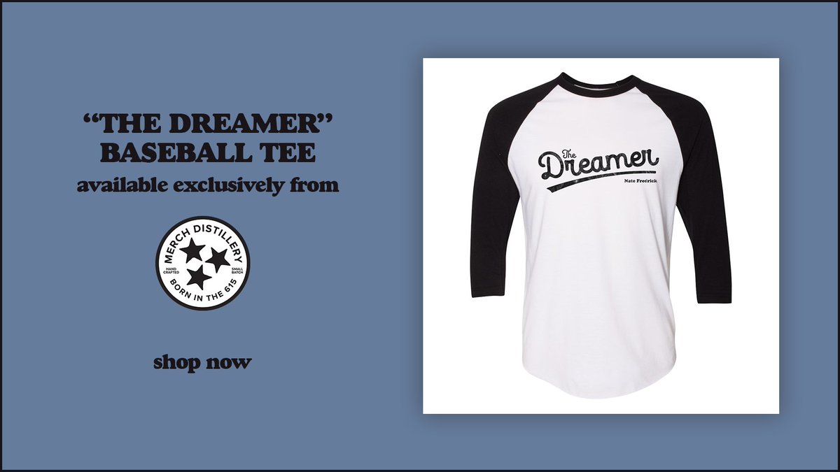 Our friends at Merch Distillery made a baseball tee for “The Dreamer,” just in time for #OpeningDay. Shop now: merchdistillery.com/collections/na…