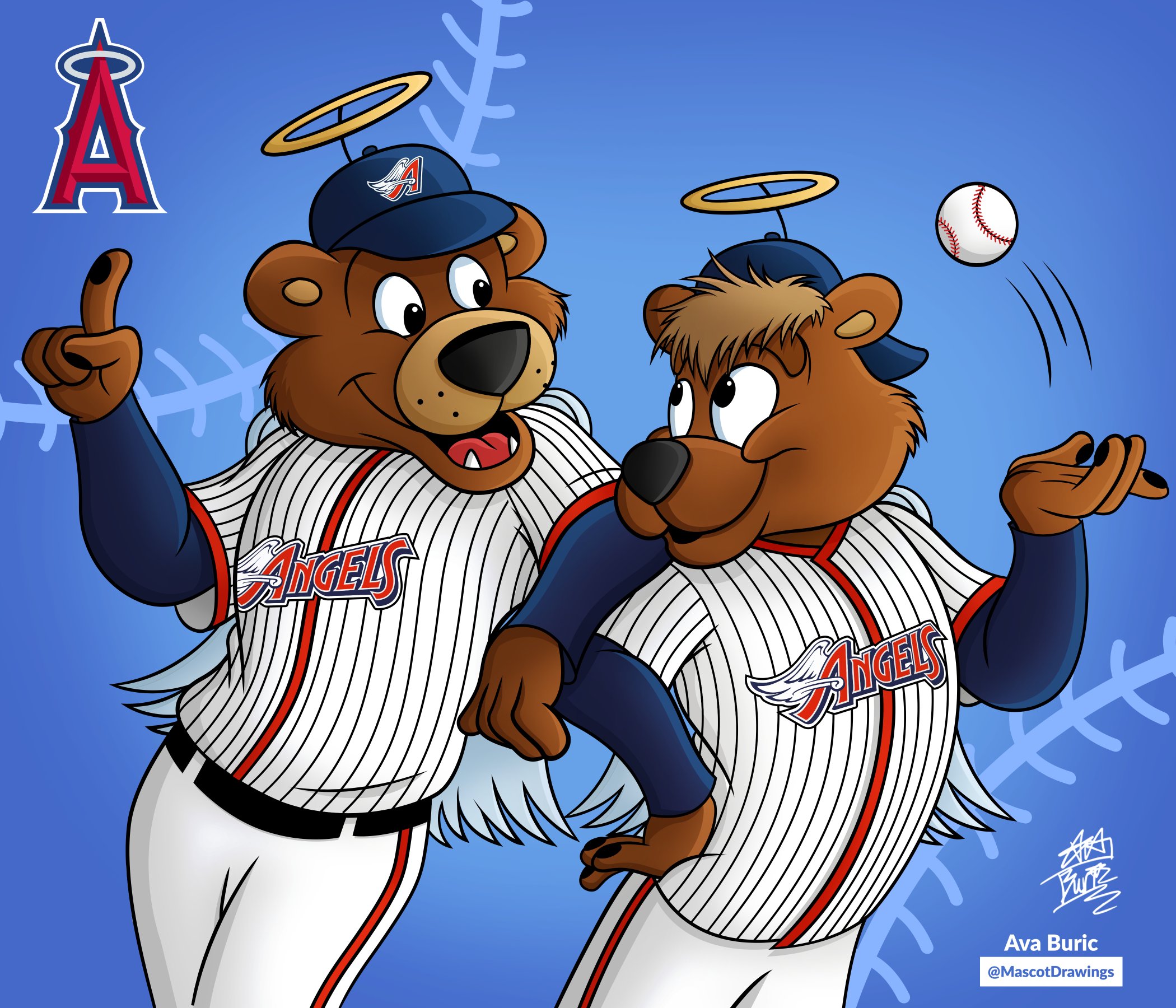 MascotDrawings on X: Celebrating @MLB's #OpeningDay with some new Disney  mascot crossovers! ⚾️ Clutch and Scoop were the former mascots of the @ Angels, right when Disney bought the team. I seriously love