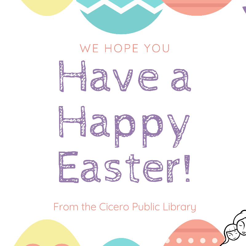 While we are closed, our book drop outside the library will be open for returns and if you need something to read, watch, listen, our digital library is open for you cicerolibrary.org/godigital/ 
#librarynews #YesCicero #easter