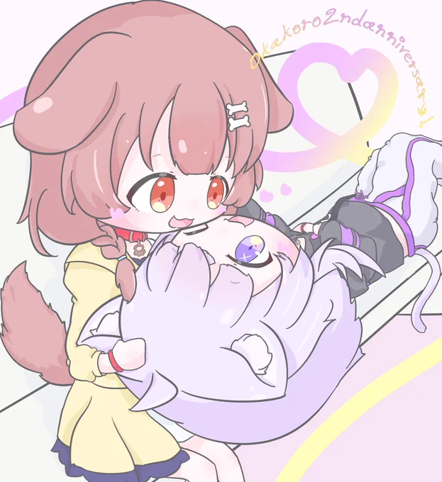 おかころ2周年おめでとううううううう!!(ちょい遅れ)おかころ愛してる～～～ #絵かゆ #できたてころね #おかころ 