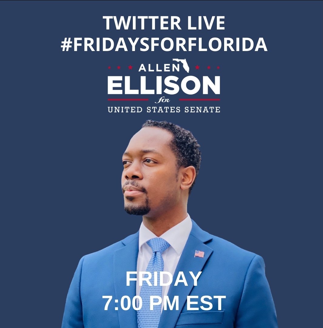 UnitedAmerica24's tweet photo. He'll also stream on Facebook at 6:30pm at https://t.co/VJtYLw0I1f
#AllenEllisonForSenate #AllenEllisonForFlorida
#AllFloridaEverything
#AllenOnTheIssues
#AllenEllisonForThePeople
#RemoveRubio #RetireRubio #UnseatRubio #FlaSen #FLSen @FlaDems @SenateDems https://t.co/kG7JNHFLsb