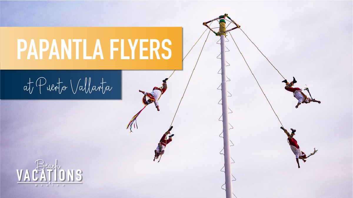 BeachVacationsM's tweet photo. In Puerto Vallarta, Papantla Flyers promptly make their ritual every day at 6:00 pm on the Malecon, accompanied by extraordinary sunsets. https://t.co/rsPnOFYMlw