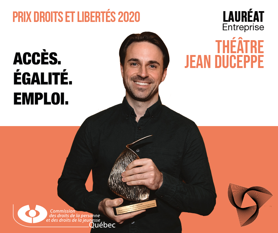 CDPDJ1's tweet photo. Félicitations au @Duceppe d'avoir remporté le Prix Droits et Libertés 2020 dans la catégorie des organismes publics ou entreprises privées ayant mis en place des mesures qui favorisent l’égalité en emploi.

Plus d'infos: https://t.co/jRUEoVJ7FN

#ÉgalitéEmploi #PDL2020 https://t.co/0eDnVmtvxa
