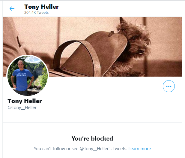 Well joy. I just got blocked by Heller. What an honor