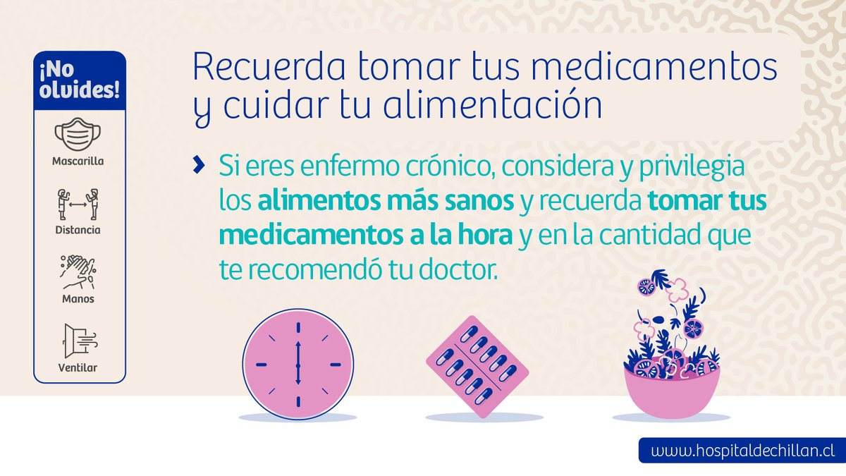 HospitalChillan's tweet photo. Cuidémonos😷, quédate en casa 🏡‼️

No es el momento de enfermar y requerir atención médica, estamos en el peak de casos Covid-19 y debemos cuidar las camas de hospitalización para los pacientes que se agraven https://t.co/l7pgkjhRvP
