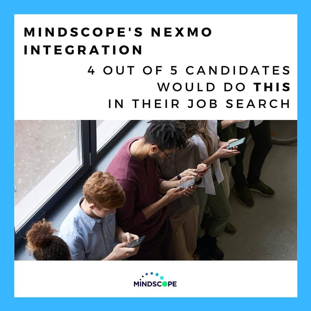 MindscopeATS's tweet photo. In a candidate-driven market, it’s important to understand job seeker habits and trends in order to stay in the loop. Did you know that nearly 4 out of 5 candidates would apply for a job... #nexmo #mobilerecruitment #mindscope #applicanttrackingsystem https://t.co/3TSpsZazYI https://t.co/n9vDy9GADQ