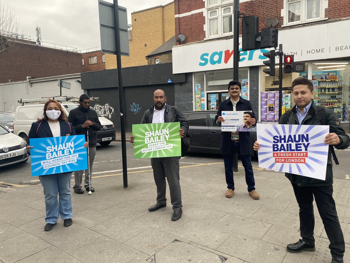 atticrahman's tweet photo. Out this evening with the @EastHamCons and @Zakir4EHC. 

The choice is clear. Continued failure and excuses from #LabourParty ‘s #NoKhanDo or a #freshstart with @ShaunBaileyUK - who has the vision, passion, commitment and the heart to deliver for #London . 

#TeamBailey https://t.co/KOvIW5pRpm