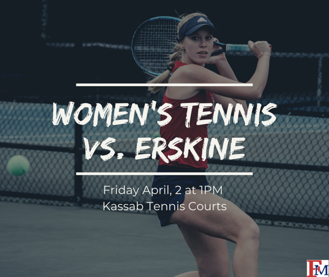 fmubschool's tweet photo. Come watch our lady Patriots this Friday April, 2 at 1PM as they compete against Erskine. Share this post with friends! Let’s show our support for the Francis Marion Ladies’ tennis team! https://t.co/hnOpuk9R53