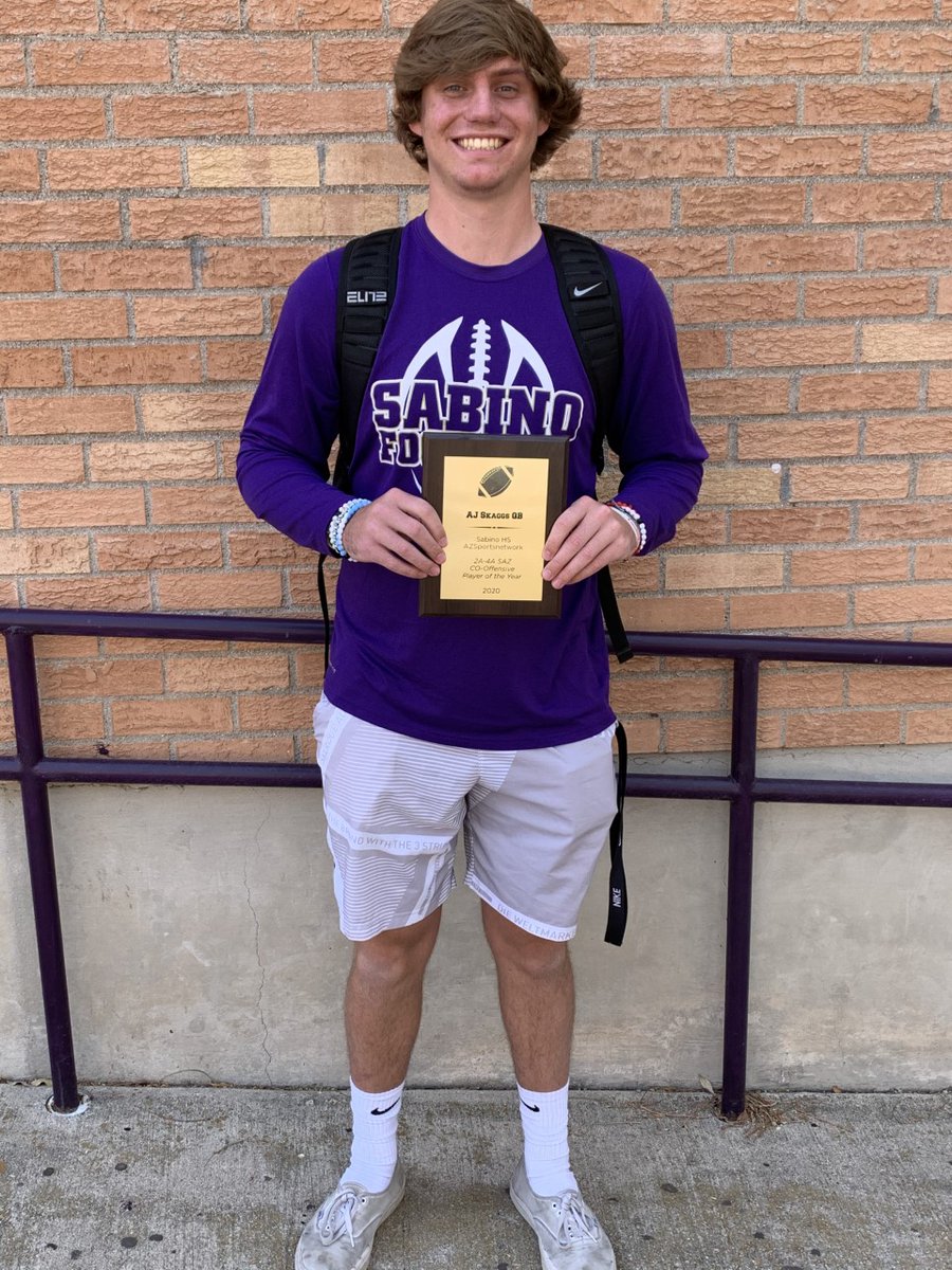 AZSportsnetwork 
2-4A SAZ CO-Offensive  Player of the Year
AJ Skaggs, QB
Sabino HS

A shame we couldn't see him and his team in the 3A competition this season! They were a definite title contender. I cannot wait to see him at the next level.