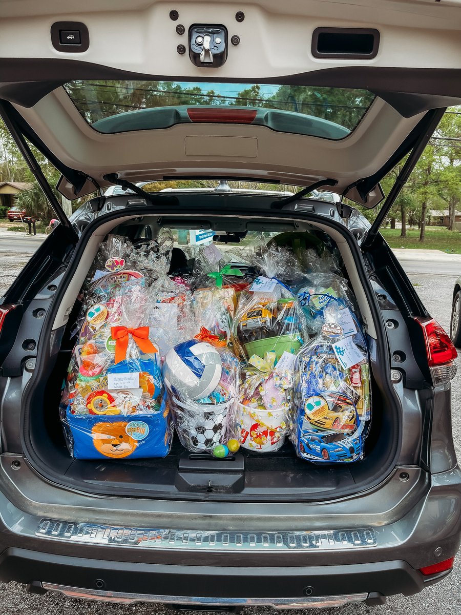 PenAirCU's tweet photo. Year after year, Pen Air employees across Florida and Alabama unite to help give the kiddos at Loving Hearts Daycare a memorable Easter.
Yesterday, we safely dropped off 60 fun-filled Easter baskets for each child at the school, infant through school-age. 🐰 #Communerosity https://t.co/ig5yQNUdWa