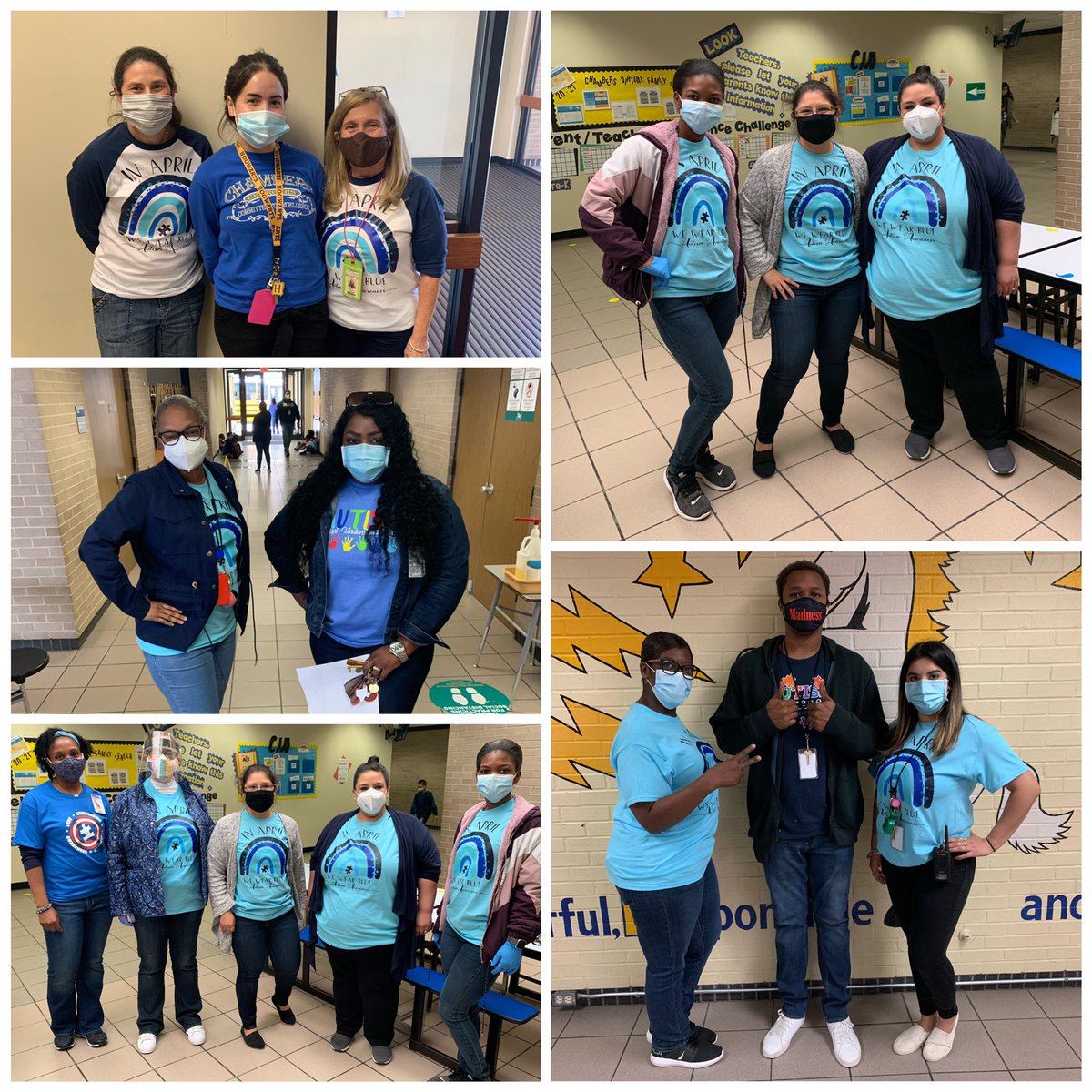 Just some of the amazing <a href="/ChambersCharger/">Chambers Elementary</a> educators who support students who are on the spectrum. #AutismAcceptanceMonth #AutismAwarenessMonth #aliefsupportsautism #aliefproud <a href="/ChambersCounsel/">Chambers Counselor</a> <a href="/MrsCTovar/">Mrs.Tovar</a> <a href="/MrsShahreza/">Norma Shahreza</a> <a href="/Cassie_Carter90/">Cassie Carter</a> thank you for the new shirts <a href="/MariehelV/">Mariehel Vega</a>