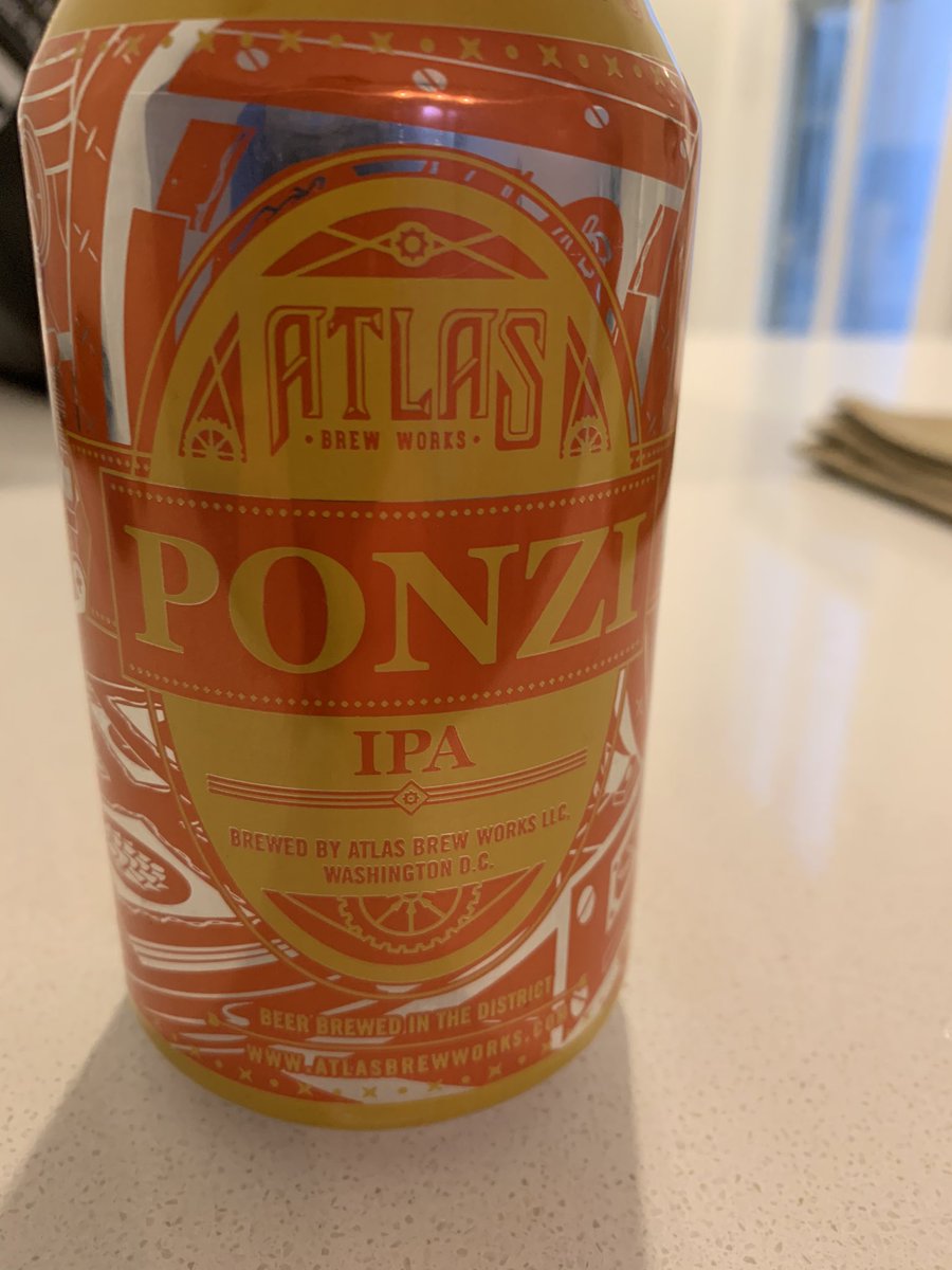 RyanDavidC's tweet photo. Apparently @AtlasBrewWorks likes to  prioritize their compliance AND serve their IPA’s with a sense of humor. As an international fraud investigator, I respect that. https://t.co/tH5BxF7Duf #nachoslemonheadsmydadsboat #atlasbrewworks #ponziipa https://t.co/JSPcIFOpVW