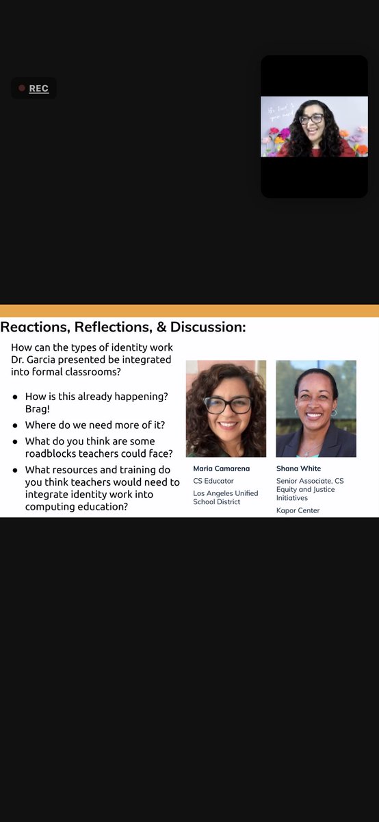 laprofe1386's tweet photo. @Inspired2Code  sharing her journey of how she continues to create safe and inspiring spaces for her students. As well as how @MACESmagnet is continuing to build a CS pathway for ALL of our students. @KaporCenter https://t.co/q8XVK3FU6Q