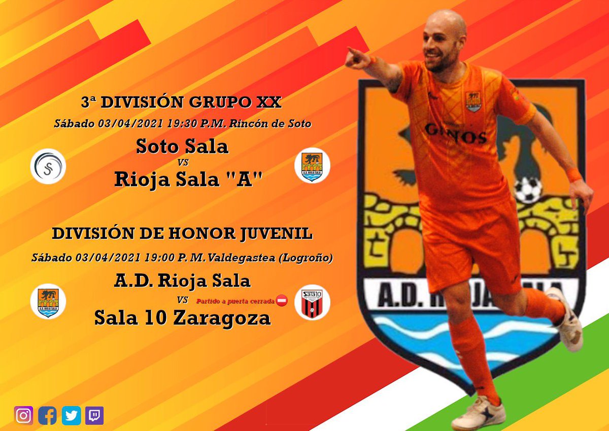 HORARIOS 

El Tercera viaja a Rincón con la intención de seguir con la buena dinámica.

Partido complicado del Juvenil DH frente a uno de los favoritos al título.

Ningún partido se podrá ver a través de Twitch 

Vamos 🍊