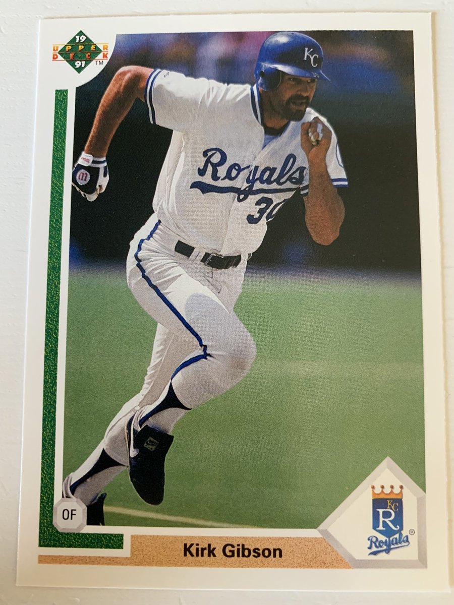 NateKreckman's tweet photo. Happy Opening Day!!! Kirk Gibson was apparently a Royal once and I assume running without a limp #CommonCards https://t.co/AVlNuj0Qe8