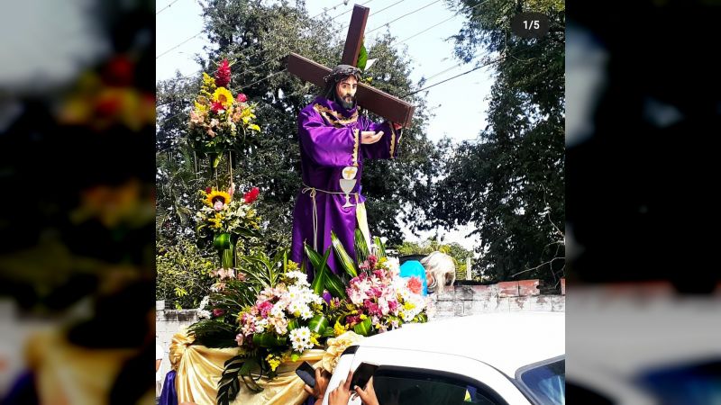 Imagen del Nazareno recorrió calles de Francisco Linares Alcántara (+Aragua) mazo4f.com/238925 #ElCovidNoEsJuegoCuidate