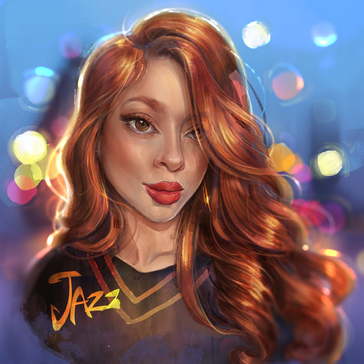 Deeropatra's tweet photo. My first commission! 

#RedHead #DigitalArt #Bokeh https://t.co/ZIFKpF4O2O