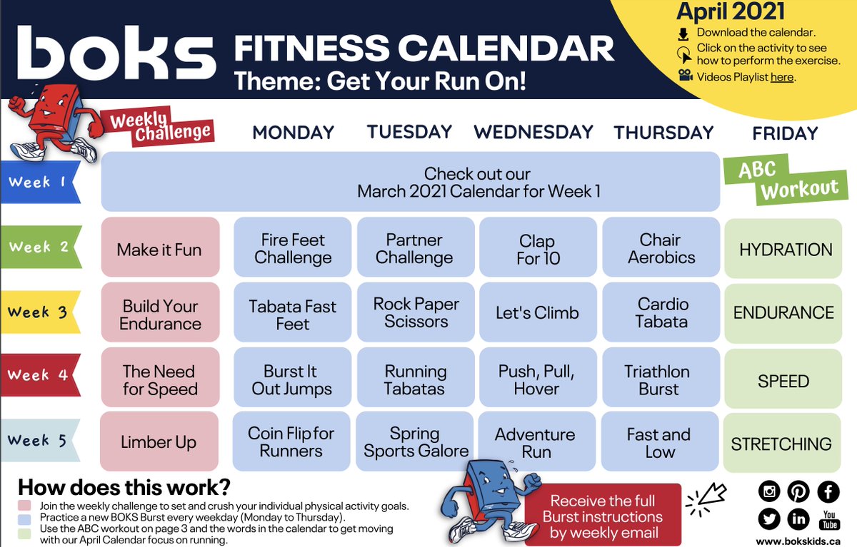 sherrystade's tweet photo. Hey, hey, hey, hey @andrea_mangell @PaulDenby @ClayCartie @SpennyR3 @B_Be11.  The @boks_canada April fitness calendar looks like it could be a fun inter-school competition.  Check it out on your trainer hub.  A video of fun movement activities each day.  https://t.co/Ov2etEFo4e https://t.co/SVOBM6gQSj