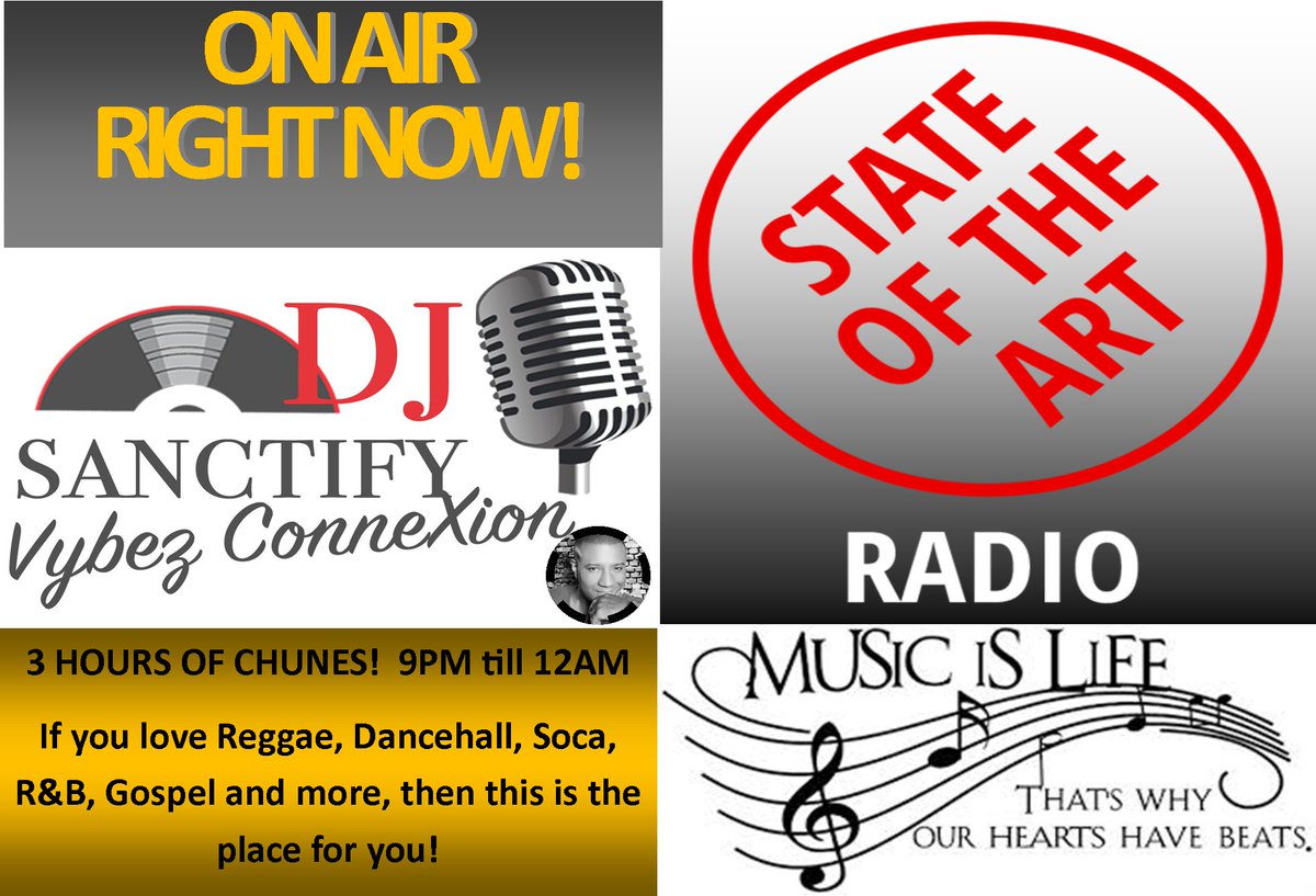 Join Sanctify with Vybez ConneXion on State of the Art Radio for some of the best chunes of the Caribbean!
Experience the quality and the message of MUSIC!
#sanctify #vybezconnexion #stateoftheartradio
stateoftheartradio.co.uk
vybezconnexion.com