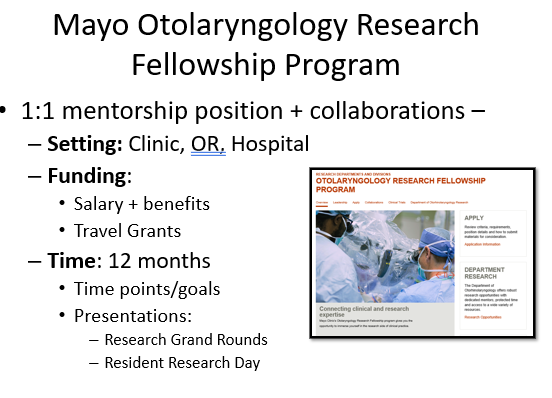 Dr. Eseosa Ighodaro, MD, PhD (@dr_ighodaro) on Twitter photo ATTN Medical students!!!!!
Amazing PAID research opportunity at Mayo Clinic ENT Department for 1 year during medical school, organized by <a href="/KatieVanAbelMD/">Katie Van Abel (she/her(s))</a>!
Click link for more details
mayo.edu/research/depar…
direct questions to Jessica M. O'Neill at oneill.jessica@mayo.edu ATTN Medical students!!!!!
Amazing PAID research opportunity at Mayo Clinic ENT Department for 1 year during medical school, organized by <a href="/KatieVanAbelMD/">Katie Van Abel (she/her(s))</a>!
Click link for more details
mayo.edu/research/depar…
direct questions to Jessica M. O'Neill at oneill.jessica@mayo.edu