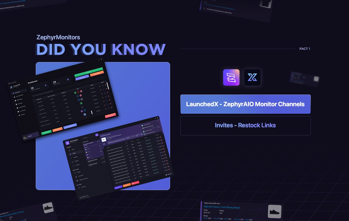 Did you know? 

Zephyr Monitor customers get access to ZephyrAIO and LaunchedX groupbuys! 🔥 

One of the many free benefits our customers receive. 

Now let’s get onto wave 2! 👀 5:20 EST!