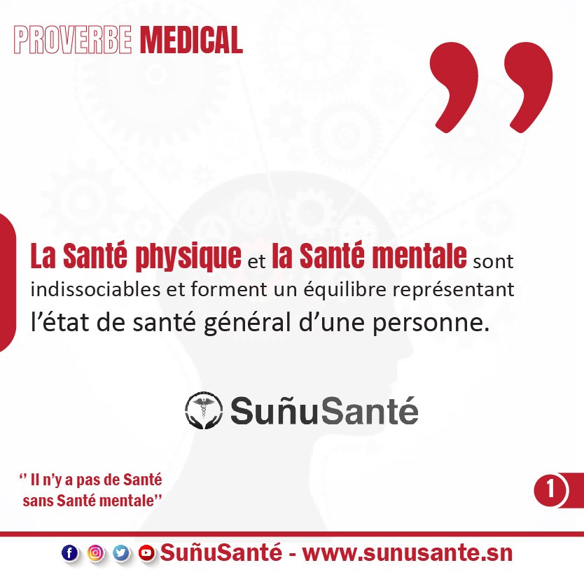 sunusante_sn's tweet image. 🔴PROVERBE MÉDICAL
&apos;&apos; IL N&apos;Y A PAS DE SANTÉ SANS SANTÉ MENTAL&apos;&apos;

@sunusante_sn