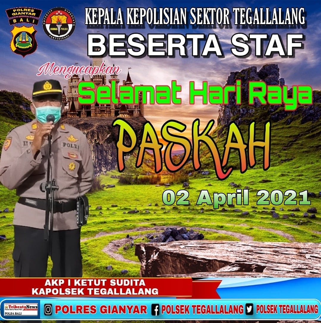 tegalalang's tweet photo. Kapolsek Tegallalang beserta Staf
Mengucapkan
Selamat Hari Raya Paskah
2 April 2021 https://t.co/PVaVDQE59D