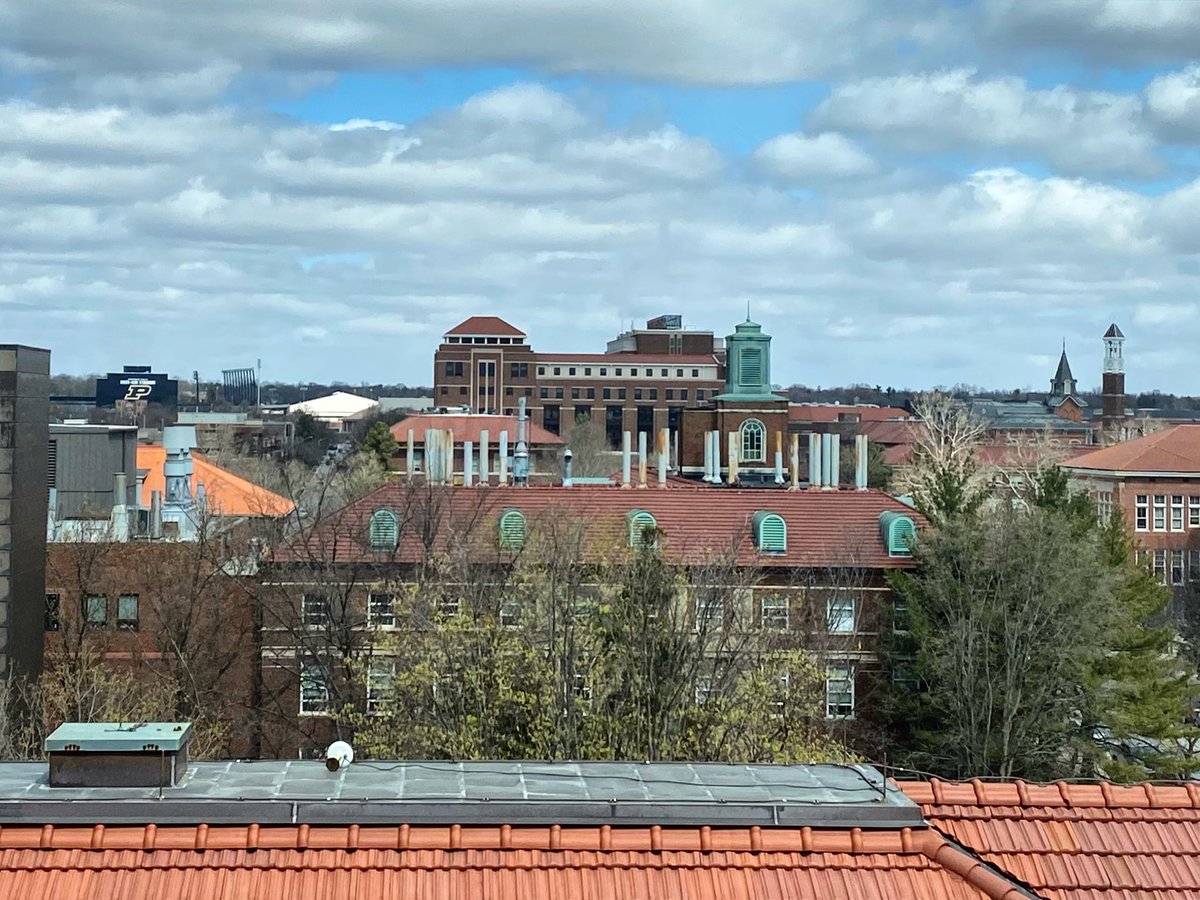 PurdueAg's tweet photo. From the Bell Tower to Ross-Ade Stadium - check out @PurdueABE’s view! 🖤💛 #PurdueUniversity https://t.co/S9m6umCVi8