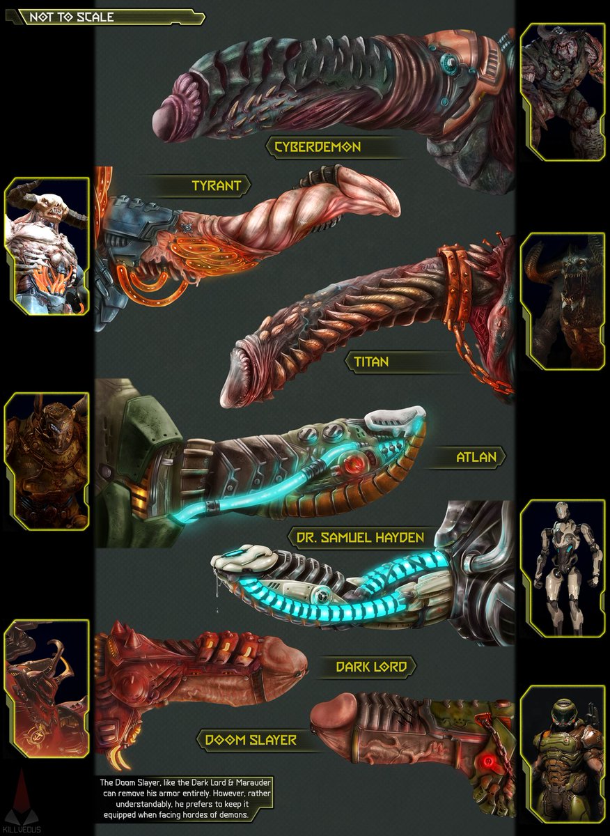 And here are the dicks from #DOOM 
Both from #DOOM2016 as well as #DOOMEternal and the new #DOOMAncientGods dlc