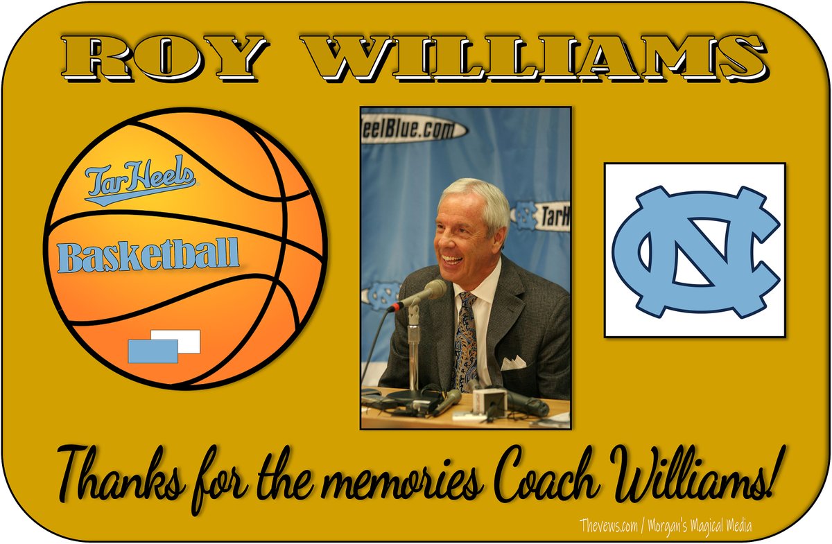 v_ews's tweet photo. Good Luck in all future plans Coach Roy Williams! https://t.co/c1rBb0bLX3