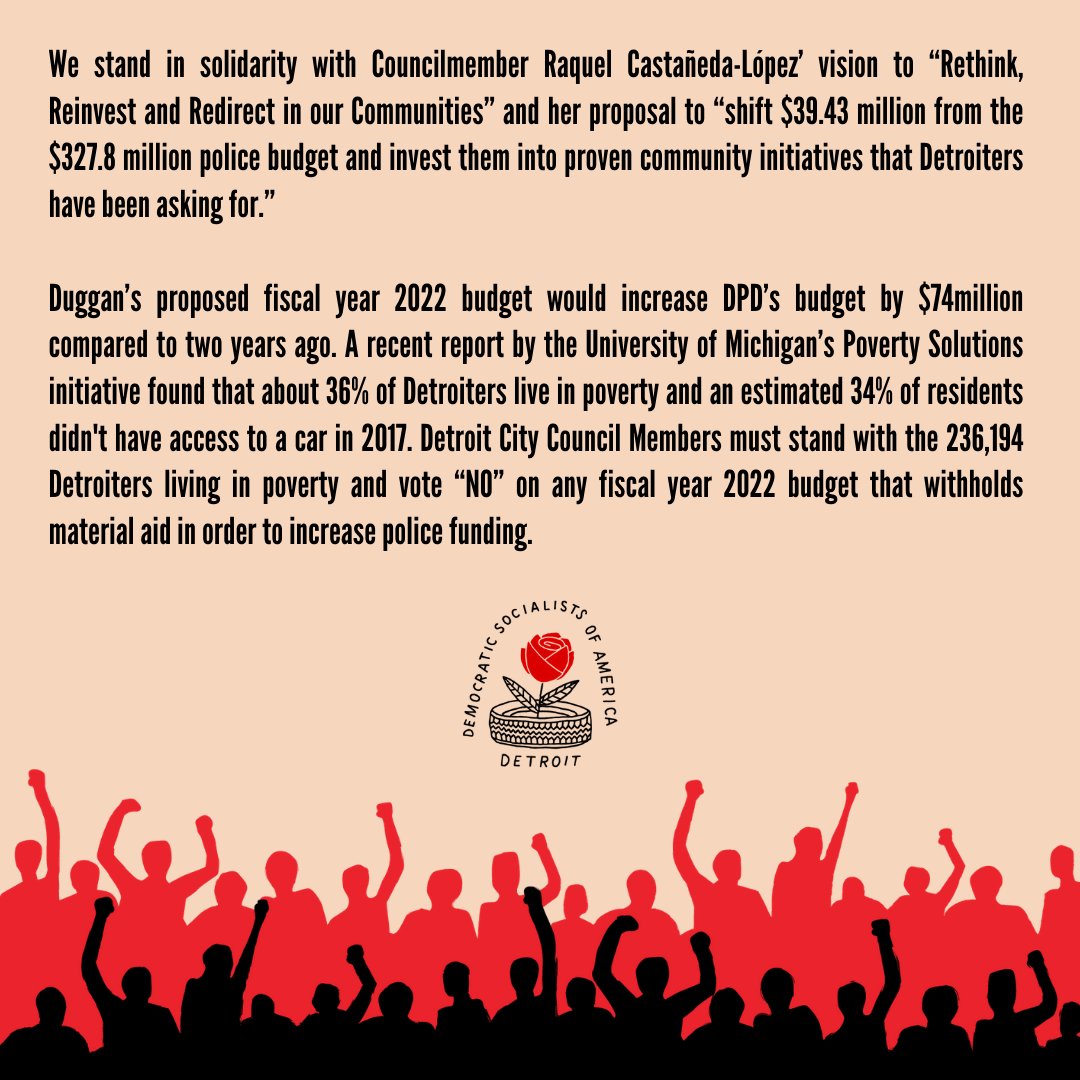 detroitdsa's tweet photo. #DefundThePolice #RefundDetroit https://t.co/F7TIclbw9H