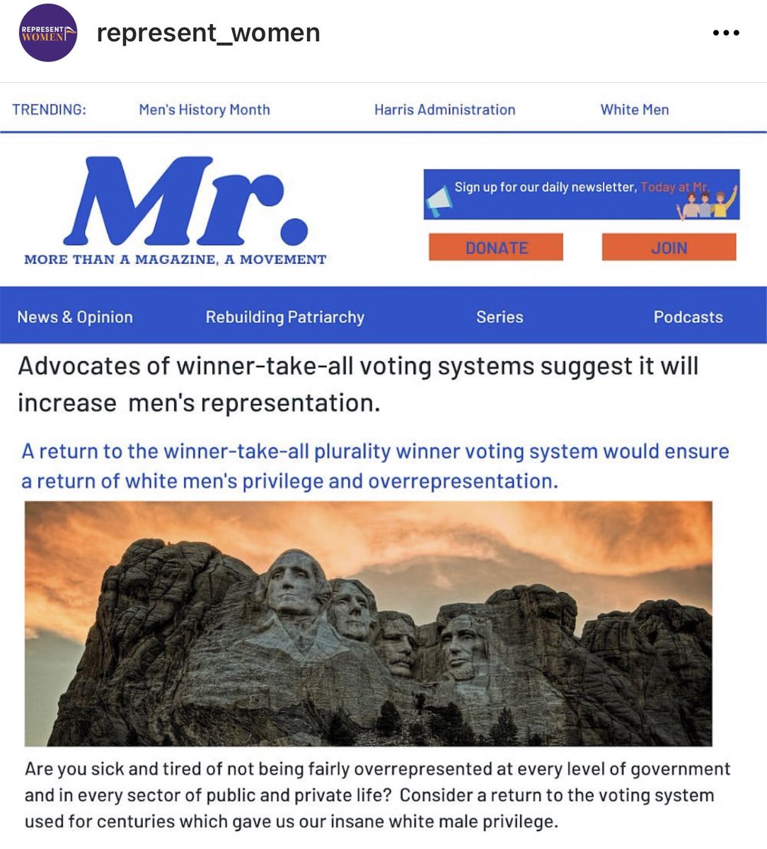 CynthiaRTerrell's tweet photo. #MrMagazine is everything you’ve dreamed of &amp; more with helpful advice on the best rules &amp; systems to protect men’s power including #18thCentury winner take all voting @MsMagazine #AprilFoolsDay https://t.co/ccxYwcQSCg