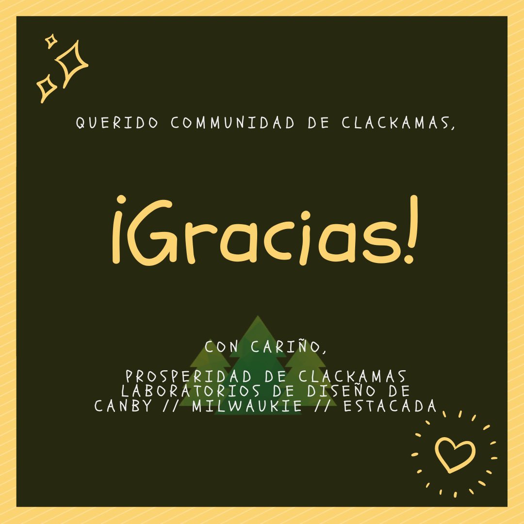 clackamasprosp1's tweet photo. Thank you so much Clackamas Community! We’ve loved working with you to find new ways to address resource access (Canby), childcare (Milwaukie) and community connection (Estacada). We are wrapping up the project this month. We will post to share next steps shortly =) https://t.co/MVZOrkFRMA