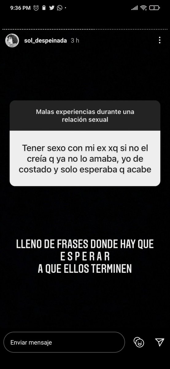 SebasBS23's tweet photo. Sexo sin consentimiento, fijación por el sexo anal, manipulación, excitación con el dolor ajeno... Todo, siento yo, con una estructura sistemática basada en la pornografía. Detestable. Huyan de ahí.

@sol__despeinada https://t.co/Qr2O3oIdjW